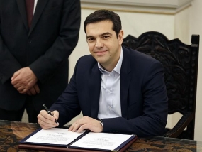 Syriza Party Leader Sworn in as Greek Prime Minister
