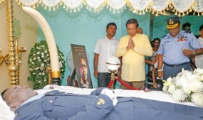 President pays last respects to Y.M.S. Yaparathne