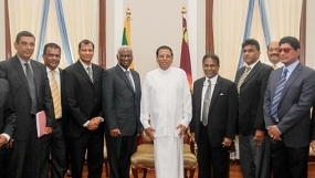 Newly  elected officers of Sri Lanka Cricket called on President