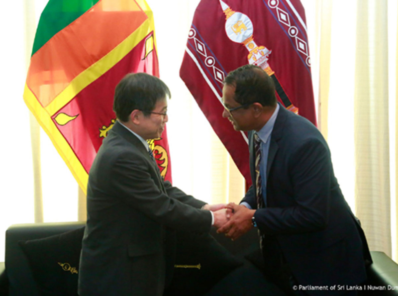  The Japanese Ambassador to Sri Lanka meets with the  Speaker (Dr.) Jagath Wickramaratne