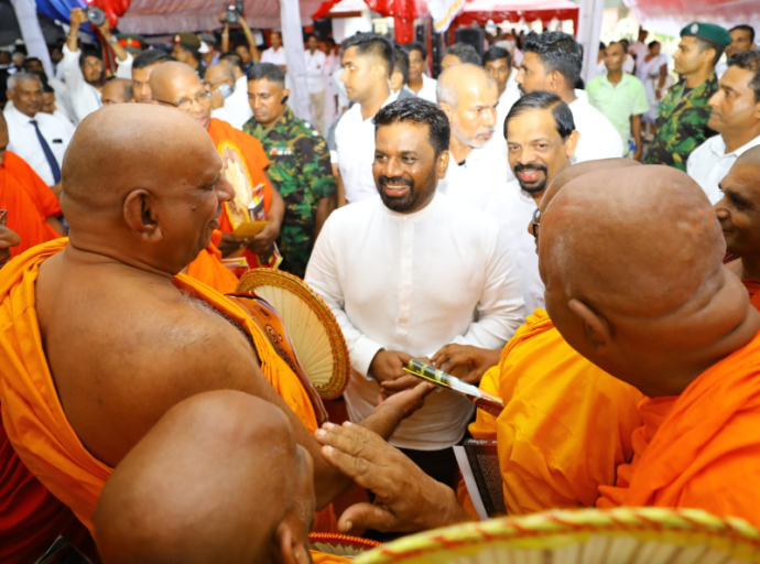 President Unveils Newly Built Bodhi Prakara with Golden Fence at the Historical Rangiri Dambulla Rajamaha Viharaya