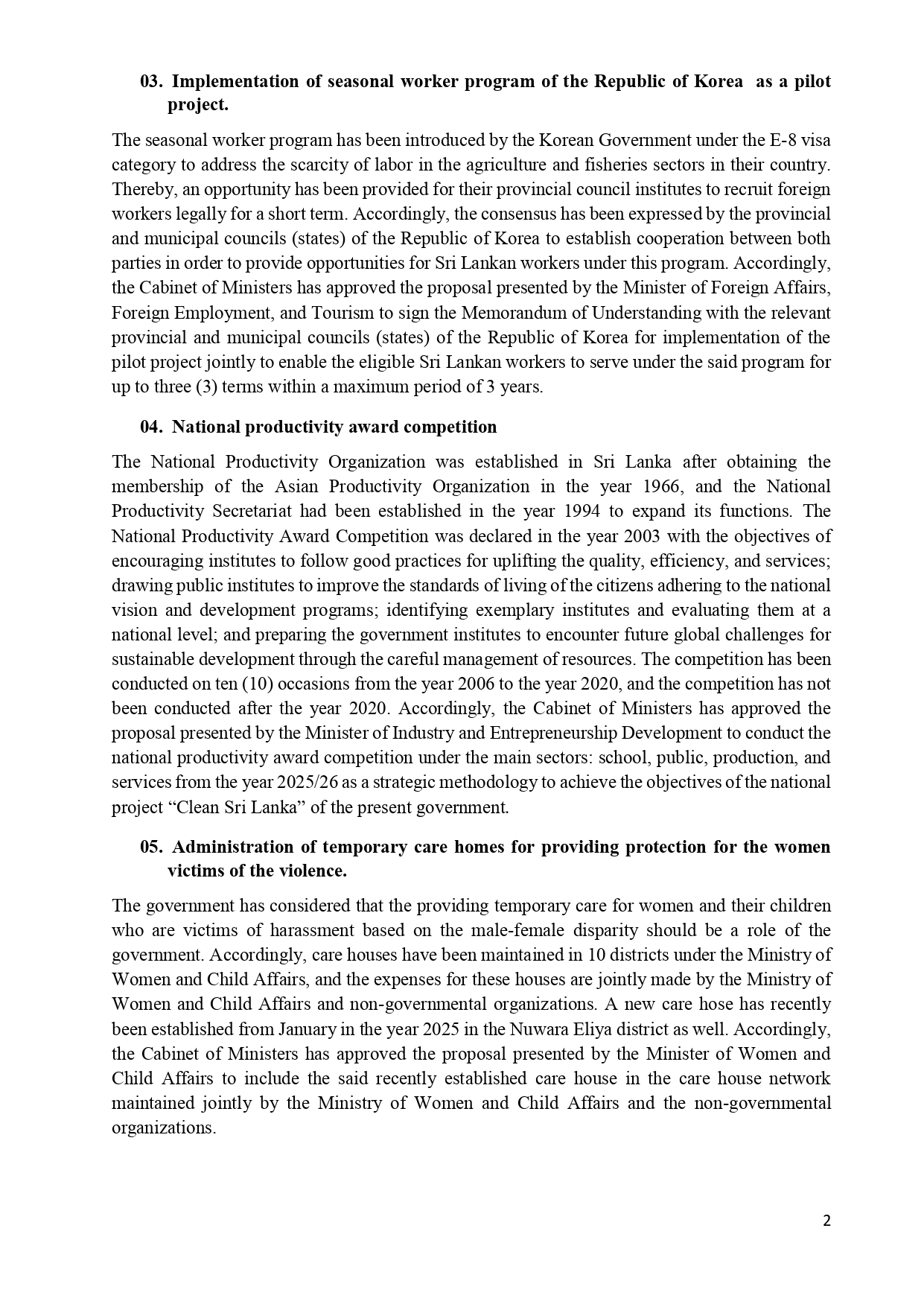 Cabinet Decisions on 19.02.2025 E page 0002