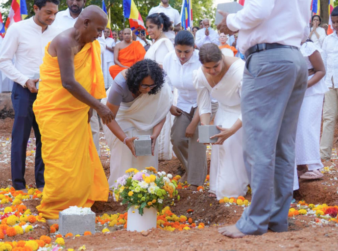 Auspicious Foundation Stone Laying ceremony for the Seven-Storey Sadaham Mandiraya at the Historic Kotte Rajamaha Viharaya held with the Participation of the Prime Minister