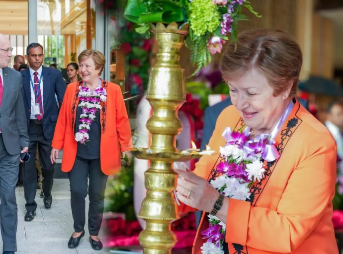 IMF Delegation including the Managing Director Kristalina Georgieva arrives in Sri Lanka