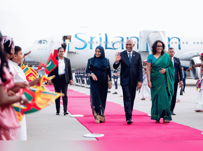 Maldives President Arrives in Sri Lanka on two - Day State Visit
