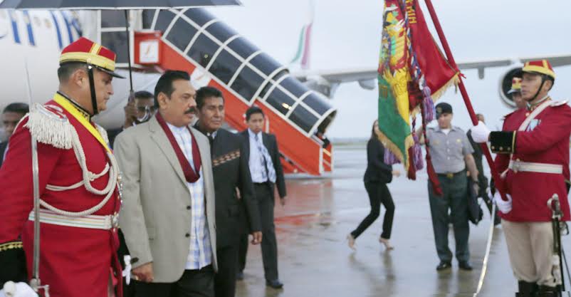 President Rajapaksa Arrives in Bolivia 1