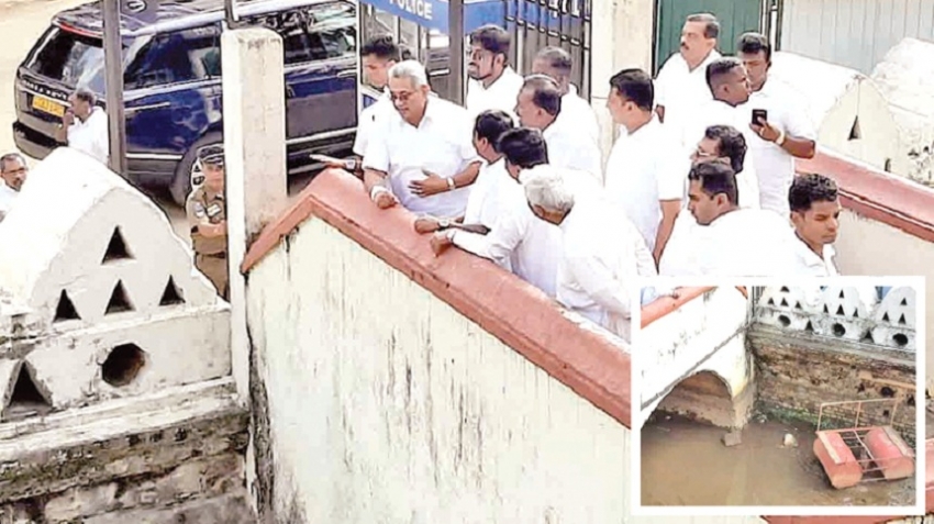 PRESIDENT INSPECTS RENOVATION WORK OF HISTORIC MOAT
