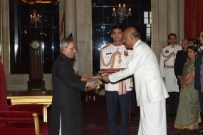 High Commissioner Professor Sudharshan Seneviratne; Presents Credentials to the President of India