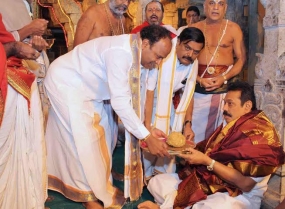 President at religious observances at Thirupati