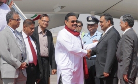 President Rajapaksa Arrives in New Delhi