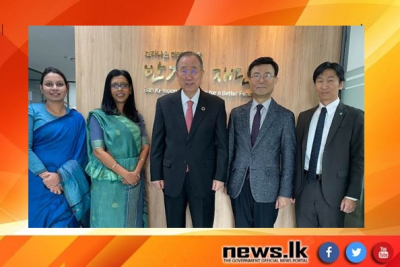 Ban ki-Moon, former UN Secretary General and Chair of the Global Green Growth Institute discusses cooperation with Sri Lanka’s Ambassador to Korea