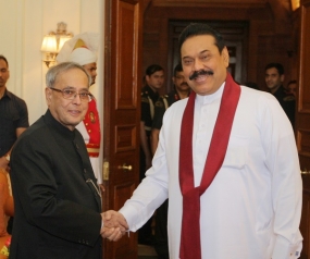 President Rajapaksa and President Mukherjee Meet in New Delhi