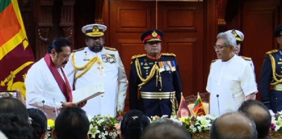 Mahinda Rajapaksa sworn in as new P M