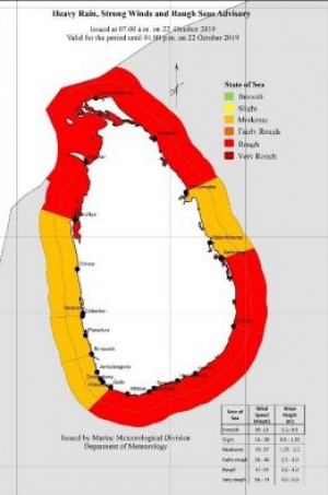 Red Advisory for Heavy Rain, Strong Wind and Rough seas