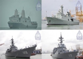 Four naval Ships arrived at Colombo Fort