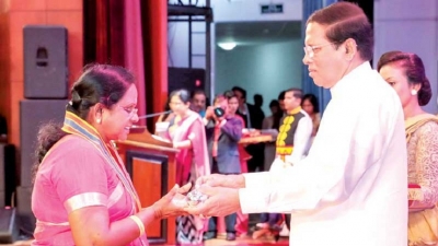 Jamunadevi feted for empowering conflict-affected women
