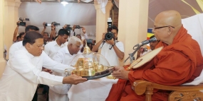 President attends Bak Poya Dhamma Sermon in Nikaweratiya