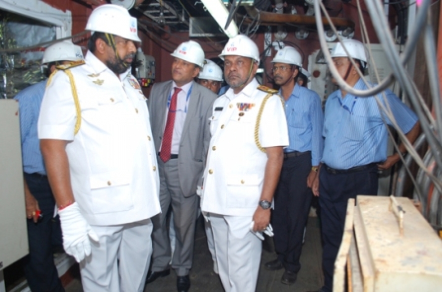 Navy Commander inspects Advanced Vessels being built for Sri Lanka Navy