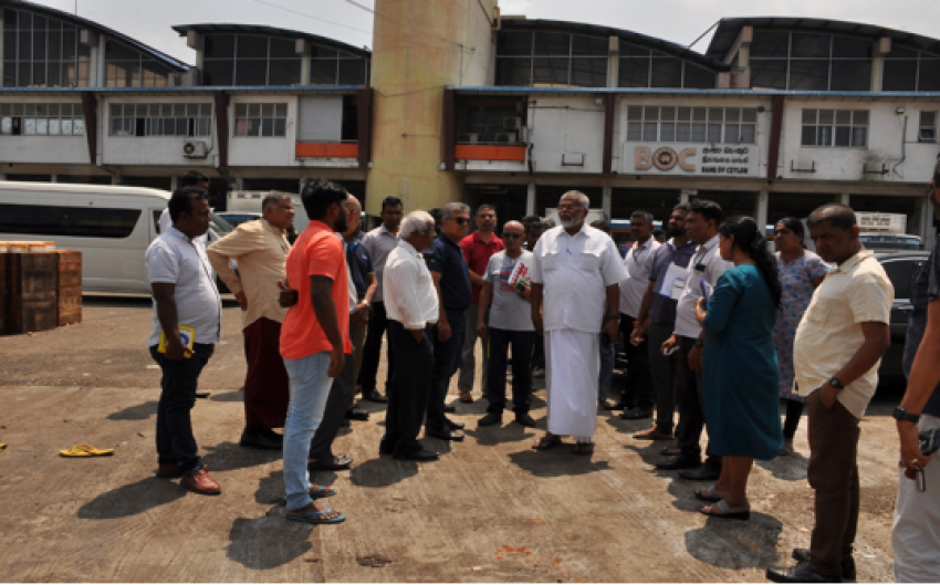 Minister of Fisheries Douglas Devananda engaged in an observation tour at Peliyagoda Fish Market Complex