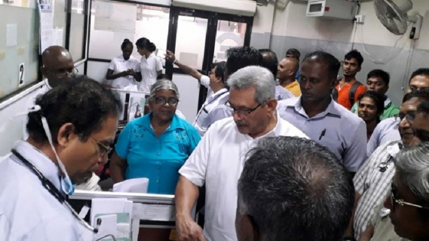 President on observation visit to Colombo National Hospital