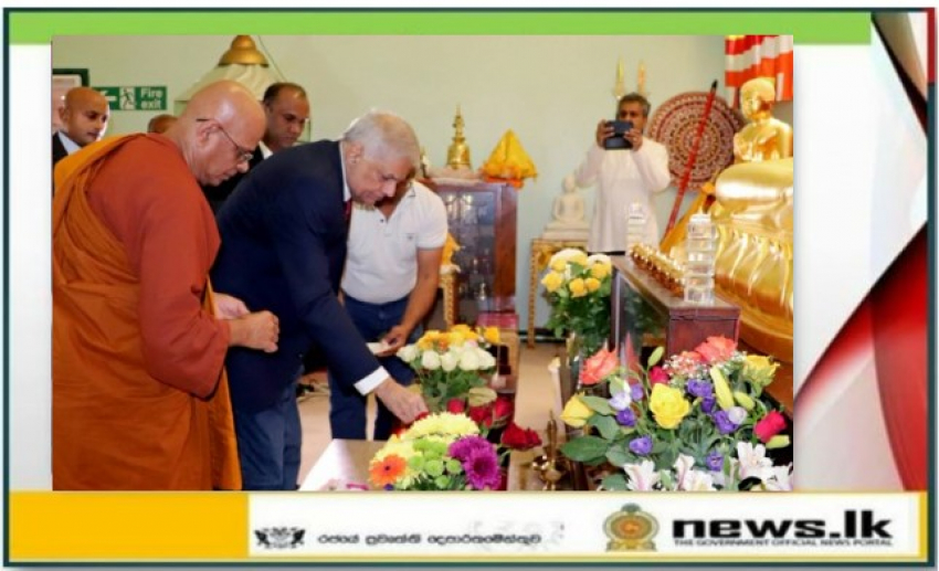 The President visits Buddhist temple in London
