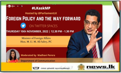 Mister of Foreign Affairs, Hon. Ali Sabry, PC to engage with the public live on Twitter…