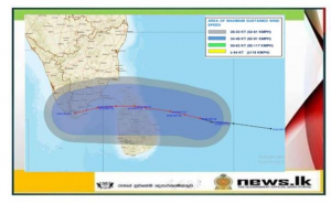 Warning for Cyclonic Storm “BUREVI” -The system is very likely to move west-northwestwards and cross eastern coast of Sri Lanka