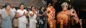 First Lady Shiranthi Rajapaksa watch First Kumbal Perahera