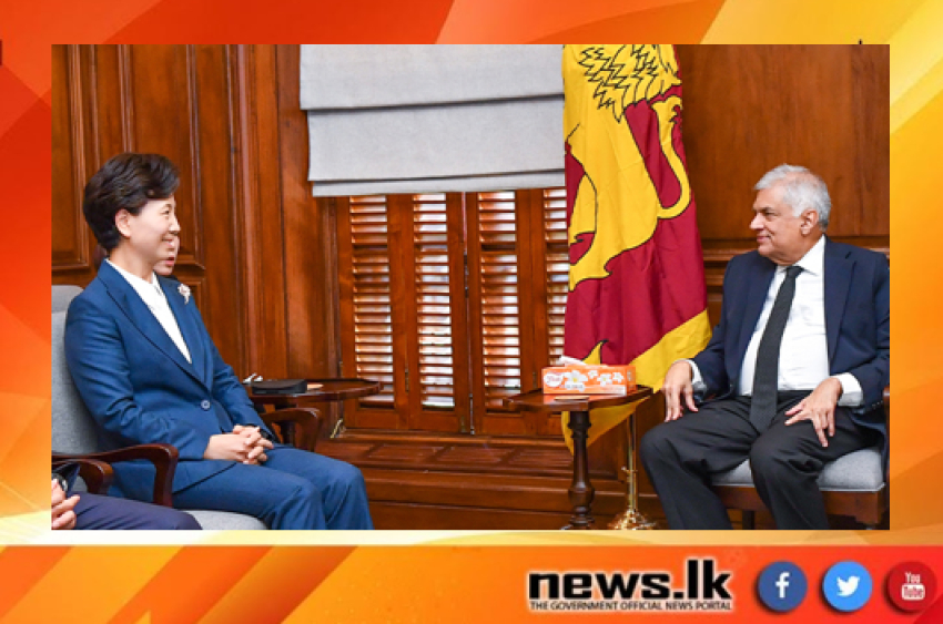    A courtesy call between Chinese President’s Special Envoy & State Councillor Shen Yiqin and President Wickremesinghe