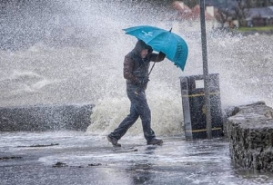 Light showers and strong winds