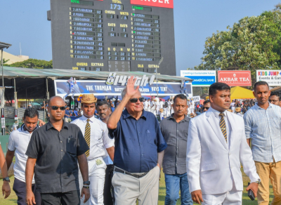 President attends SSC ground to witness the final day of the ‘Battle of the Blues’ Cricket encounter today