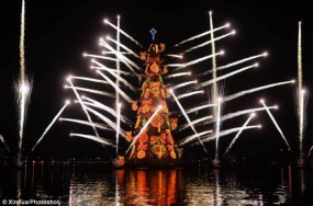 Brazil lights up largest ever floating Christmas &#039;tree&#039;