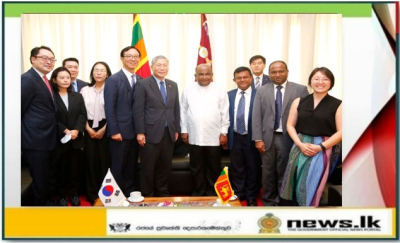 A delegation led by H.E Han Dongman, Special Envoy of the Minister of Foreign Affairs of the Republic of Korea pays a courtesy call on the Hon. Speaker.