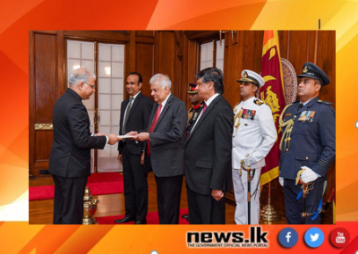 New Indian High Commissioner HE Santosh Jha Presents Credentials to President Wickremesinghe