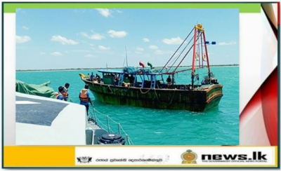 Navy seizes poaching trawler in Sri Lanka’s waters off Mullaitivu