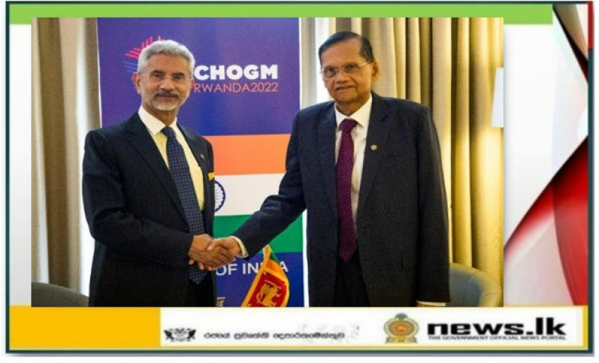 Foreign Minister Peiris meets India’s External Affairs Minister  on the side-lines of CHOGM 2022