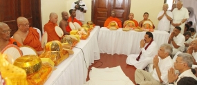 President Joins Late Sam Wijesinghe&#039;s Seventh Day Alms Giving