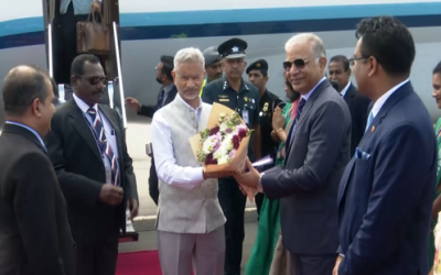 Indian Foreign Minister arrives in SL