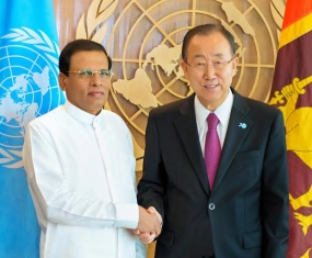 President Maithripala Sirisena and UN Sec-Gen Meet in New York