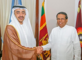 UAE Foreign Minister calls on President Sirisena