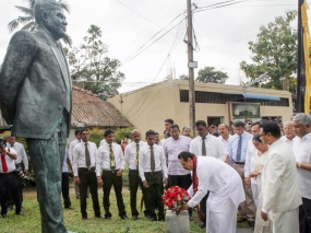 President unveils statue of R. I. T. Alles at DS Senanayake college