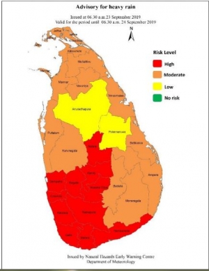 Warning :very heavy falls above 150 mm at some places in south today