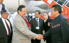 President Rajapaksa Arrives in Bolivia