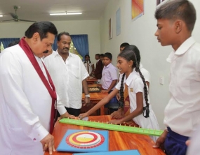 President opens Mahindodaya Technical Laboratory at Mollipathana Sinhala Vidayala